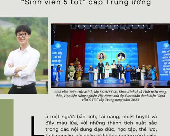 Thủ lĩnh sinh viên Học viện Nông nghiệp Việt Nam toả sáng với danh hiệu ‘Sinh viên 5 tốt’